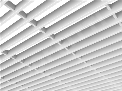 Потолок Грильято-жалюзи 300х60 мм белый