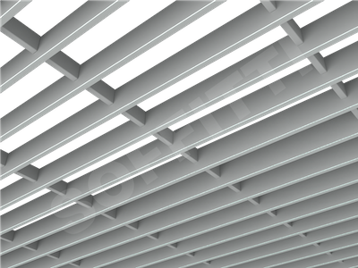 Потолок Грильято-жалюзи 300х75 мм серый