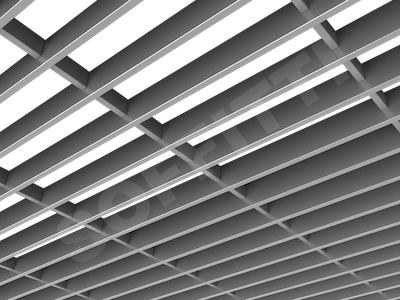 Потолок Грильято-жалюзи 300х86 мм серебристый