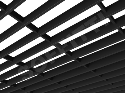 Потолок Грильято-жалюзи 300х86 мм черный