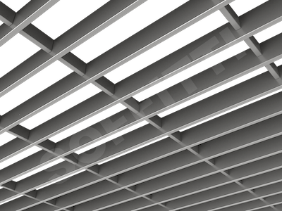 Потолок Грильято-жалюзи 300х100 мм серебристый