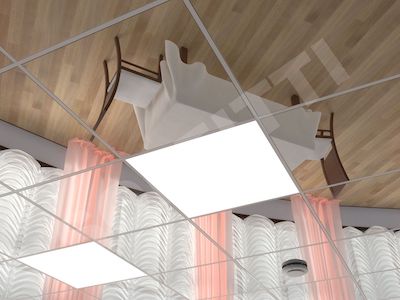 Кассетный потолок Line 600x600мм хром