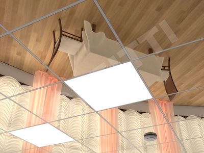 Кассетный потолок Line 600x600мм золото