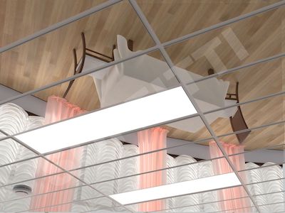 Кассетный потолок Tegular 1200x300мм хром