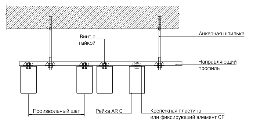 Схема конструкции кубообразного потолка Сандинавский дизайн